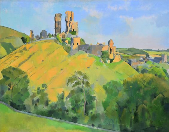 Corfe Castle from Kingston, R. A. Brooks, Oil on canvas (73x103)
